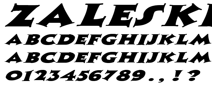 Zaleski Extended Italic font
